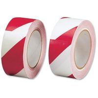 Soft PVC (50mm x 33m) Red and White Hazard Tape for Internal Use