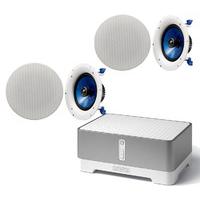 Sonos CONNECT:AMP ZP120 Zone Player & Amplifier with 2 pairs of Yamaha NSIC800 In-Ceiling Speakers in White