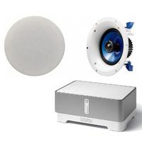 Sonos CONNECT:AMP ZP120 Zone Player & Amplifier with Yamaha NSIC600 In-Ceiling Speakers in White (Pair)