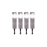Solar Lights made of Stainless Steel, set of 4 Duracell