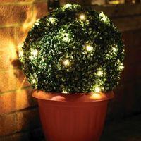 Solar 35cm Topiary Bush with 30 Warm LEDs