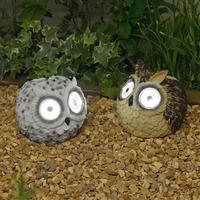 solar garden owl lights 2 pack