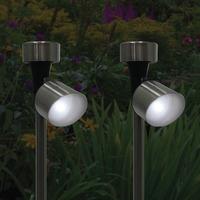 solar stainless steel spotlights 2 pack