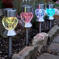 Solar Crystal Glass Stake Lights (4 Pack)