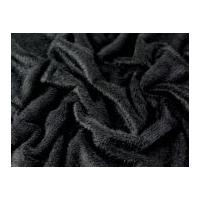 Soft Furry Stretch Jersey Dress Fabric Black