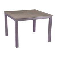 Sol Bistro Syn-Teak 4 Seater Large Square Dining Table in Dark Walnut