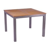 Sol Bistro Synthetic Teak 4 Seater Square Dining Table in Teak Asian