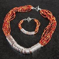 solid oak earth seed bead necklace and bracelet kit 372128