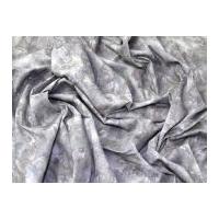 Soft Muted Abstract Leaf Print Stretch Twill Dress Fabric Grey