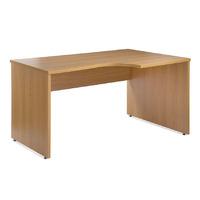 soho ergonomic desk right handed beech