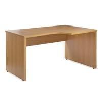 soho ergonomic desk right handed blonde oak