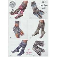 socks in king cole drifter double knit 4415