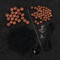 Solid Oak Deluxe Lace Seed Bead Bracelet Kit in Goldstone 372132