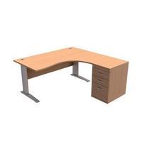 sonix 1600mm radial desk right hand beech 132901