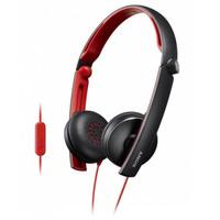 Sony MDRS70APB On Ear Headphones Foldable Design in Black Red