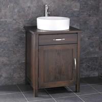 Solid WENGE 60cm Dark Oak Single Door Bathroom Cabinet Ohio Style