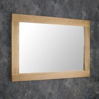 Solid Oak 90cm by 60cm Wall Hung Mirror - Portrait or Landscape Hanging