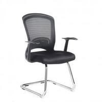 Solaris Chrome frame cantilver chair Black