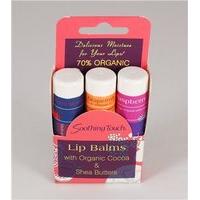 soothing touch 3 packs of lip balms 70 organic