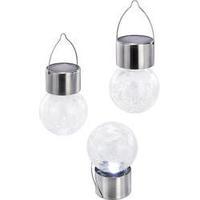 Solar decorative light 3-piece set LED Cold white Esotec Crackle Ball 102304 Transparent