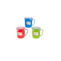 Soup Mug With Clip Top 3 Assorted Colours.