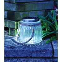 Solar Glass Jam Jar Garden Hanging Lantern by Kingfisher
