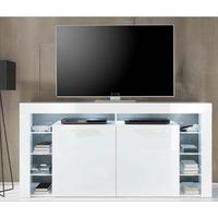 sorrento sideboard tv stand in white gloss with white led light