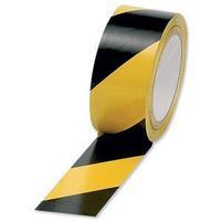 Soft PVC (50mm x 33m) Black & Yellow Hazard Tape (Pack of 6) for Internal Use
