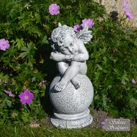 Solstice Cherub on Ball Statue