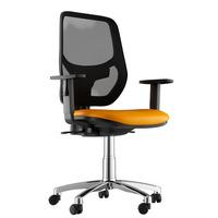 Sophia Faux Leather Chrome Base Task Chair Orange 2D Adjustable Arms