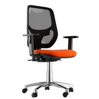 Sophia Fabric Chrome Base Task Chair Orange No Arms