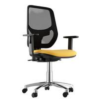 Sophia Fabric Chrome Base Task Chair Yellow 2D Adjustable Arms