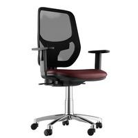 sophia faux leather chrome base task chair burgundy 2d adjustable arms