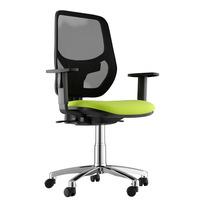 sophia fabric chrome base task chair light green no arms