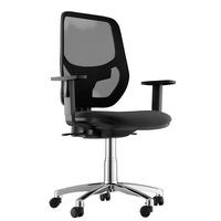 Sophia Fabric Chrome Base Task Chair Black 2D Adjustable Arms