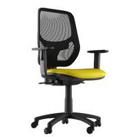 Sophia Faux Leather Task Chair Yellow 2D Adjustable Arms