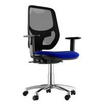 Sophia Fabric Chrome Base Task Chair Dark Blue No Arms