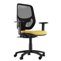 Sophia Fabric Task Chair Yellow 1D Adjustable Arms