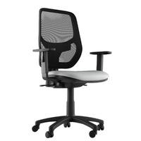 Sophia Faux Leather Task Chair Grey 1D Adjustable Arms