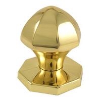 Solid Brass Faceted Style Front Door Knob 64mm