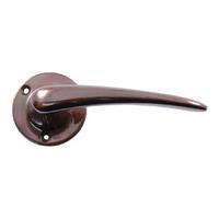 solid bronze lever on rose door handle set