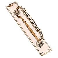 solid bronze pull handle on backplate