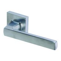 Sorrento Axis Lever on Square Rose Pair Satin Chrome