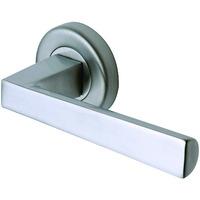 Sorrento Siloh Lever Handle on Rose Pair Satin Chrome