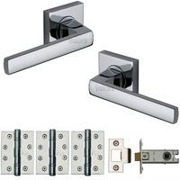 Sorrento Axis Square Rose Internal Door Pack Polished Chrome suitable for Fire Doors