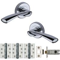 Sorrento Treviso Round Rose Internal Door Pack Polished Chrome suitable for Fire Doors