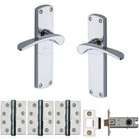 Sorrento Luca Lever Latch Internal Door Pack Polished Chrome suitable for Fire Doors