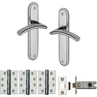 Sorrento Tosca Lever Latch Internal Door Pack Polished Chrome suitable for Fire Doors