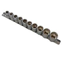 Sockets On Rail Set of 10 Metric 1/2in Drive