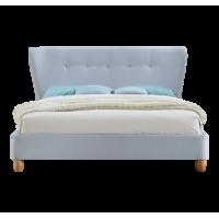 Sophia Fabric Winged Bed - Sky Blue King Size